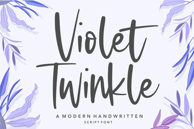 Violet Twinkle Modern Handwritten Script Font Font Balpirick 