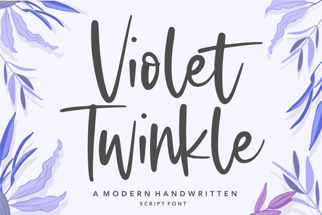 Violet Twinkle Modern Handwritten Script Font Font Balpirick 