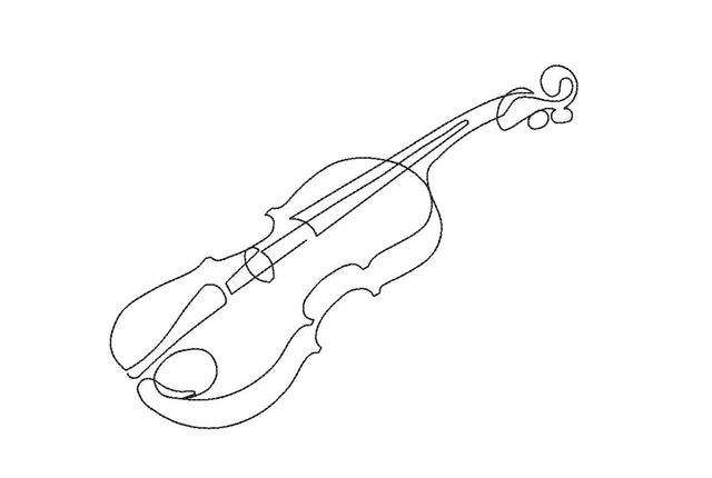 Violin One line Machine Embroidery Design Embroidery/Applique DESIGNS Canada Embroidery 