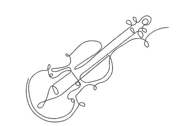 Violin One Line Minimalist Machine Embroidery Design (3) Embroidery/Applique DESIGNS Angie 