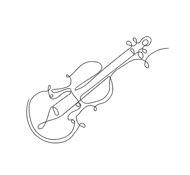 Violin One Line Minimalist Machine Embroidery Design Embroidery/Applique DESIGNS Canada Embroidery 
