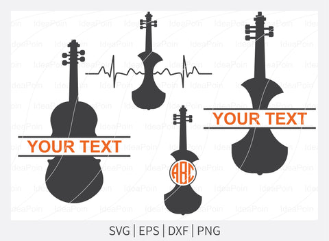 Violin SVG Bundle, Violinist SVG, Heartbeat Violin File, Violin Silhouette, Violin monogram svg, Orchestra Instrument SVG, Violin Dxf, Png SVG Dinvect 