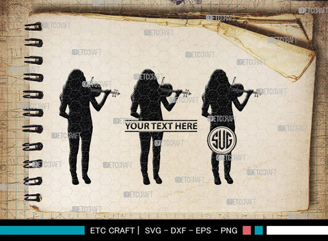 Violinist Monogram, Violinist Silhouette, Violinist SVG, Violin Player Svg, Music Svg, Violin Svg, Violin Musicians Svg, SB00136 SVG ETC Craft 
