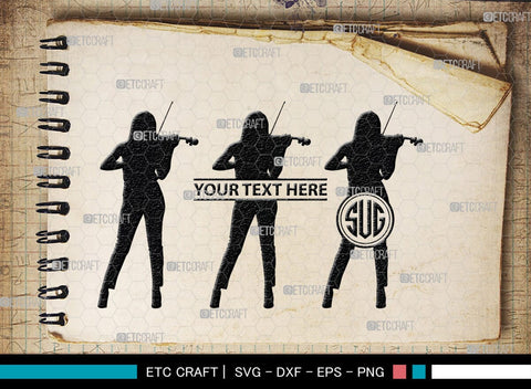 Violinist Monogram, Violinist Silhouette, Violinist SVG, Violin Player Svg, Music Svg, Violin Svg, Violin Musicians Svg, SB00136 SVG ETC Craft 