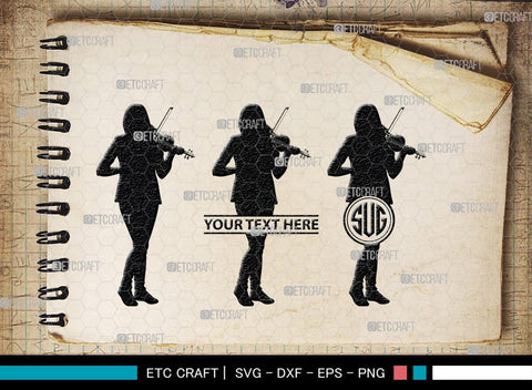 Violinist Monogram, Violinist Silhouette, Violinist SVG, Violin Player Svg, Music Svg, Violin Svg, Violin Musicians Svg, SB00136 SVG ETC Craft 