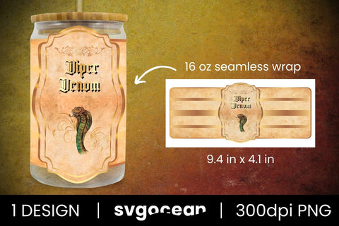 Viper Venom Can Glass PNG Sublimation SvgOcean 