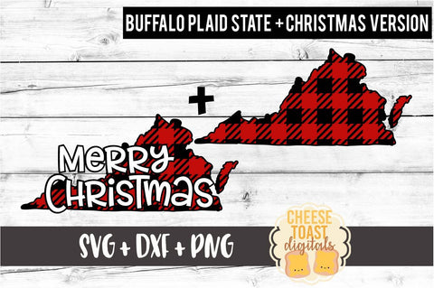 Virginia - Buffalo Plaid State - SVG PNG DXF Cut Files SVG Cheese Toast Digitals 