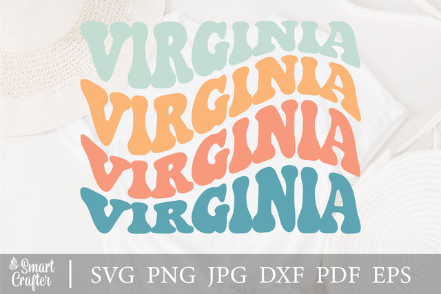 Virginia Svg, College Team, School Team, City Shirt Png, Virginia Wavy Shirt, USA City Shirt, State Shirt, Virginia Png, Iron On SVG Fauz 