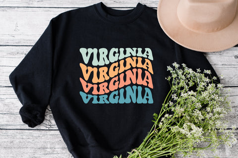 Virginia Svg, College Team, School Team, City Shirt Png, Virginia Wavy Shirt, USA City Shirt, State Shirt, Virginia Png, Iron On SVG Fauz 
