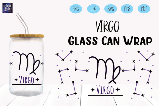 Virgo Glass Wrap | Virgo Libbey Glass Wrap SVG Angel Lynne Designs 