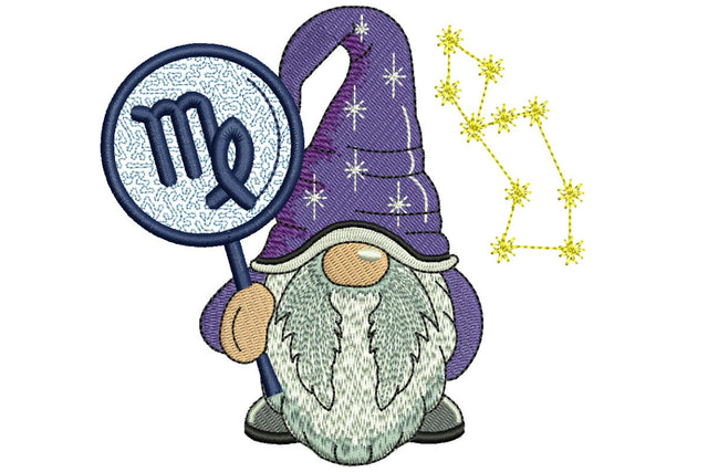 Virgo Gnome Embroidery Design, Zodiac Horoscope Embroidery designs, Machine Embroidery File Embroidery/Applique DESIGNS NextEmbroidery 