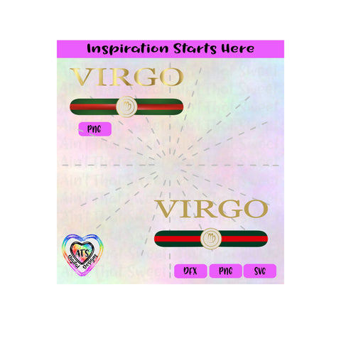 Virgo (Horoscope Symbol) with Red and Green Stripes - Transparent PNG SVG DXF - Silhouette, Cricut, Scan N Cut SVG Aint That Sweet 