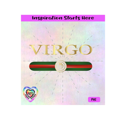 Virgo (Horoscope Symbol) with Red and Green Stripes - Transparent PNG SVG DXF - Silhouette, Cricut, Scan N Cut SVG Aint That Sweet 