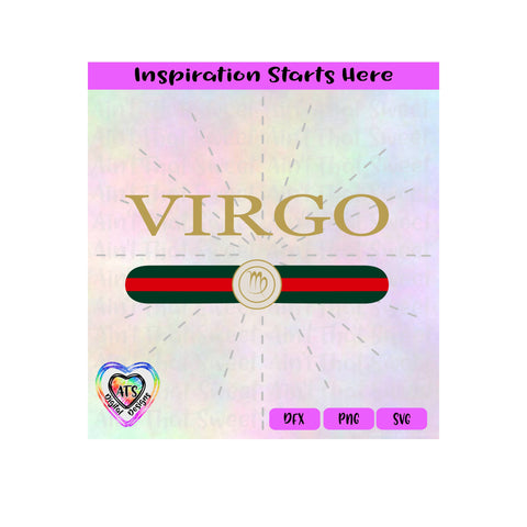 Virgo (Horoscope Symbol) with Red and Green Stripes - Transparent PNG SVG DXF - Silhouette, Cricut, Scan N Cut SVG Aint That Sweet 