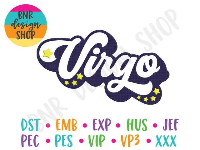 Virgo Machine Embroidery Design, Horoscope Embroidery Embroidery/Applique DESIGNS BNRDesignShop 