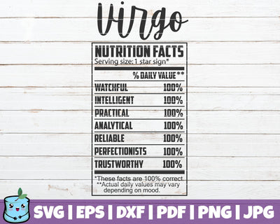 Virgo Nutrition Facts SVG MintyMarshmallows 