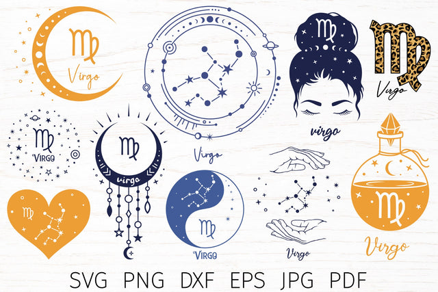 Virgo svg bundle, Zodiac signs svg, constellation svg SVG Digital Rainbow Shop 
