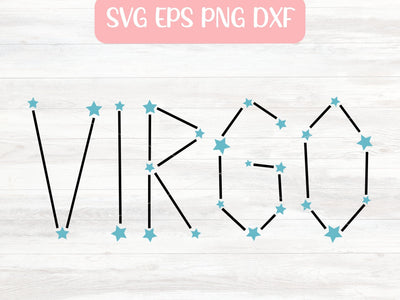 Virgo Zodiac Sign SVG File for Cricut or Silhouette, Sublimation PNG, Digital Download Commercial Use SVG Apple Grove Designs 