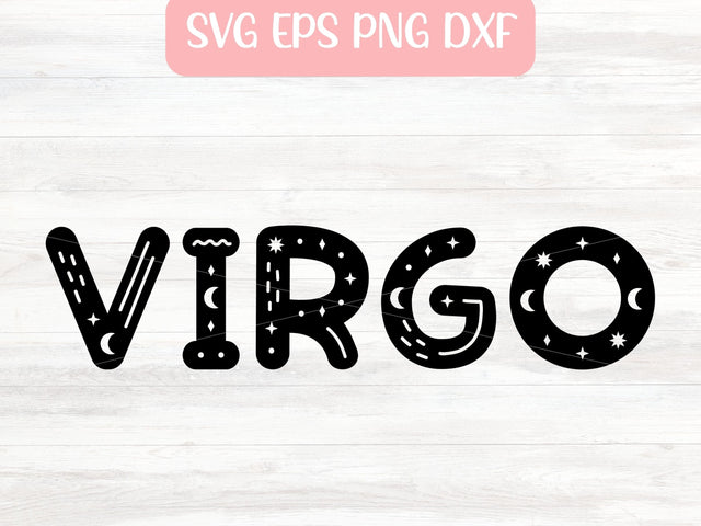Virgo Zodiac Sign SVG File for Cricut or Silhouette, Sublimation PNG, Digital Download Commercial Use SVG Apple Grove Designs 