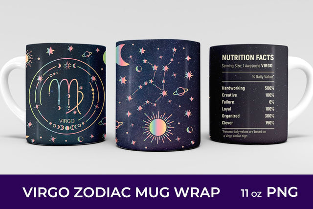 Virgo zodiac sublimation mug design Sublimation KMarinaDesign 