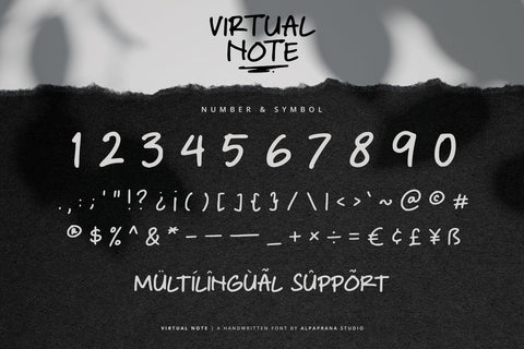 Virtual Note - Handwritten Font Font Alpaprana Studio 