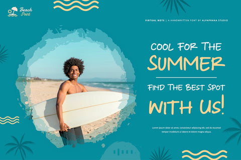 Virtual Note - Handwritten Font Font Alpaprana Studio 