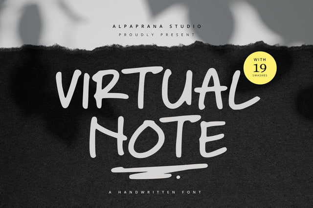 Virtual Note - Handwritten Font Font Alpaprana Studio 