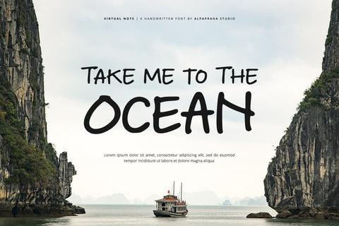 Virtual Note - Handwritten Font Font Alpaprana Studio 