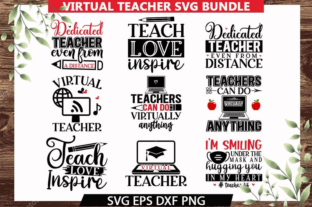 Virtual Teacher SVG Bundle.Teacher Strong svg, virtual learning svg ...