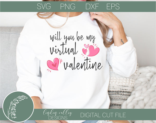Virtual Valentine SVG|Funny Quarantine Valentines Day SVG SVG Linden Valley Designs 