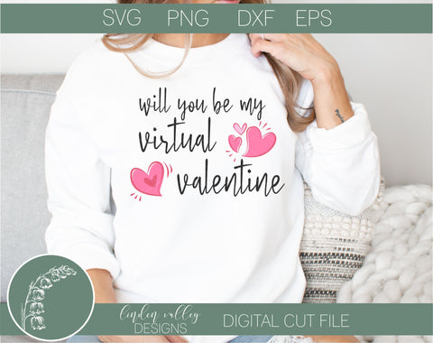 Virtual Valentine SVG|Funny Quarantine Valentines Day SVG SVG Linden Valley Designs 