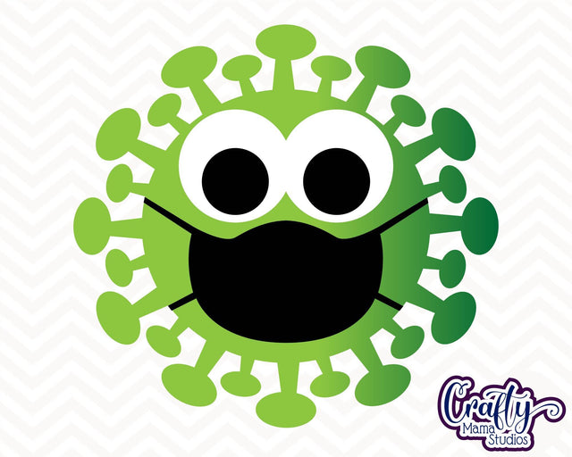 Virus Svg - Face Mask Cut File SVG Crafty Mama Studios 