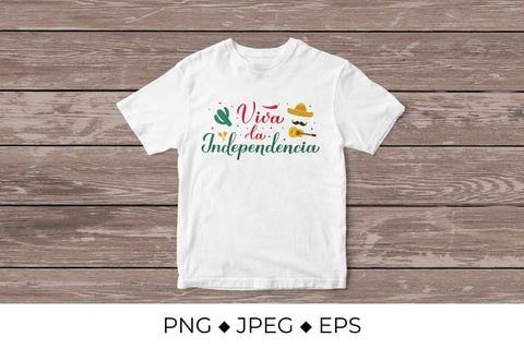 Viva la Independencia - Happy Independence Day calligraphy in Spanish Sublimation LaBelezoka 
