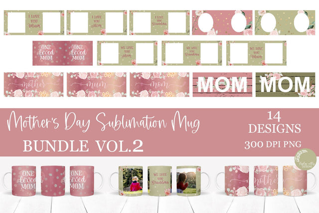 VOL 2 Mother's Day Sublimation Mug Bundle-Mother's Day Mug PNG Bundle Sublimation Linden Valley Designs 