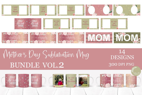 VOL 2 Mother's Day Sublimation Mug Bundle-Mother's Day Mug PNG Bundle Sublimation Linden Valley Designs 