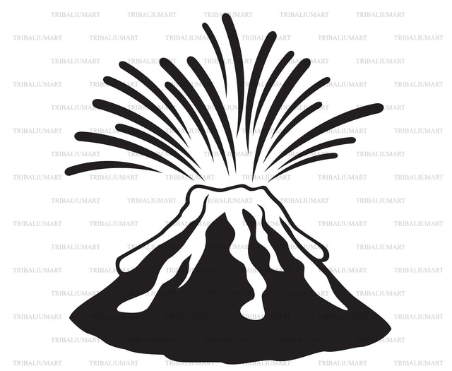 Volcano mountain top exploding SVG TribaliumArtSF 