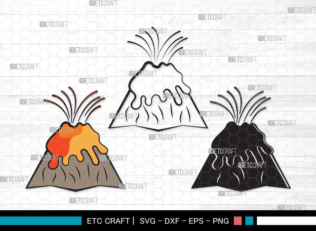 Volcano SVG Cut File | Lava Svg | Smoke Svg | Mountian Svg | Volcano Clipart SVG ETC Craft 