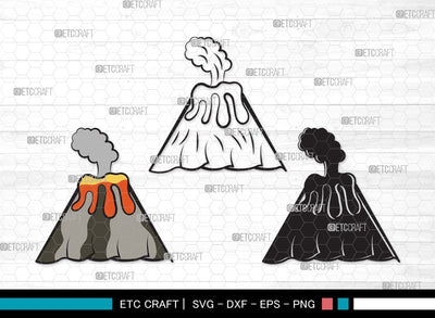 Volcano SVG Cut File | Lava Svg | Smoke Svg | Mountian Svg | Volcano Clipart SVG ETC Craft 