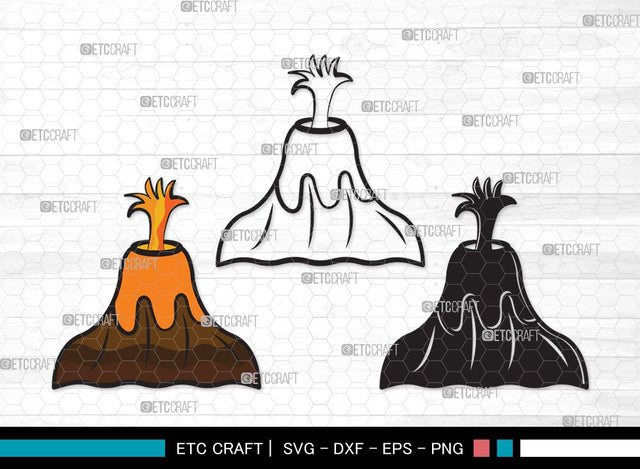 Volcano SVG Cut File | Lava Svg | Smoke Svg | Mountian Svg | Volcano Clipart SVG ETC Craft 