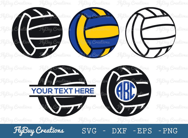 Volley Ball Svg Cut File| Sports Ball | Split Monogram | Circle Monogram | Volley Ball svg | Volley Ball silhouette | Volley Ball Outline SVG ETC Craft 