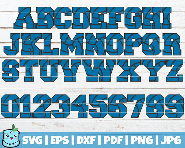 Volleyball Alphabet And Numbers SVG MintyMarshmallows 