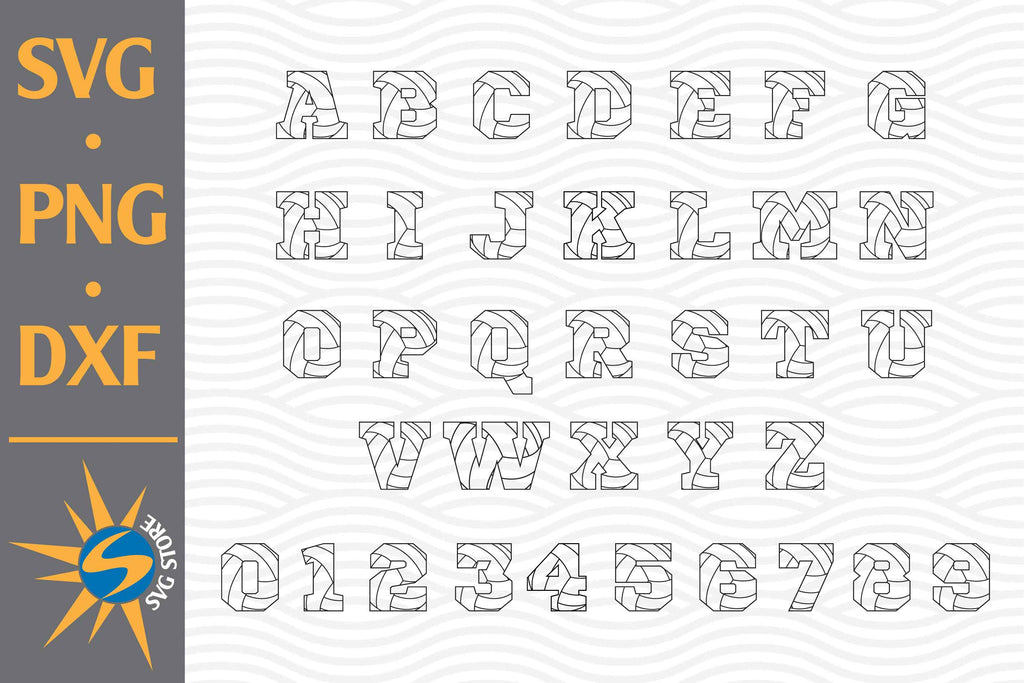 Volleyball Alphabet SVG, PNG, DXF Digital Files Include - So Fontsy