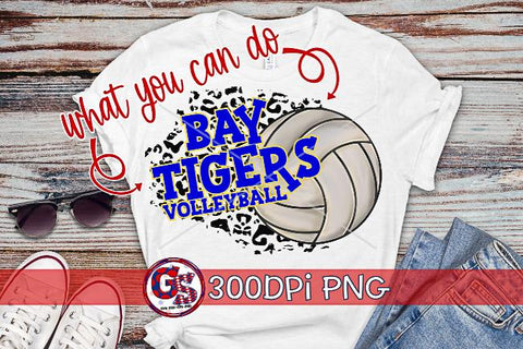 Volleyball and Leopard PNG for Sublimation Sublimation Greedy Stitches 