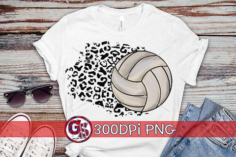 Volleyball and Leopard PNG for Sublimation Sublimation Greedy Stitches 