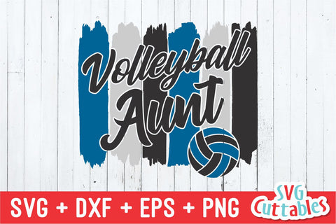 Volleyball Aunt svg - Volleyball svg - Volleyball Cut File - svg - eps - dxf - png - Brush Strokes - Silhouette - Cricut - Digital File SVG Svg Cuttables 