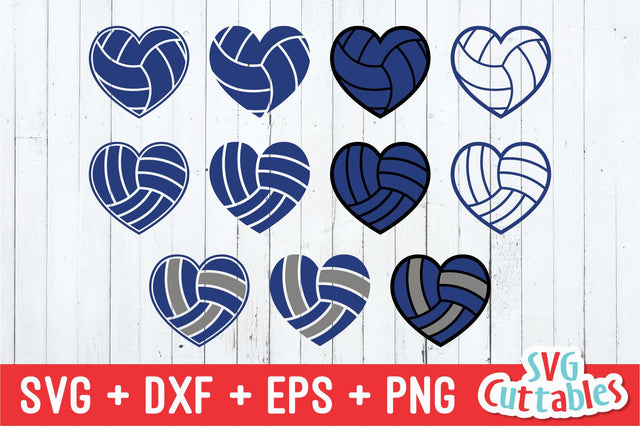 Volleyball Ball Heart Collection SVG Svg Cuttables 