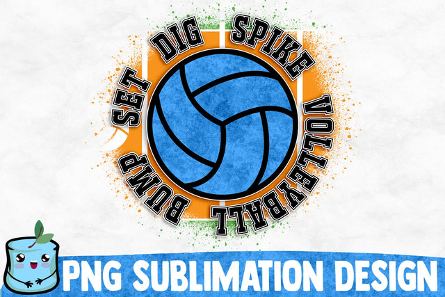 Volleyball Bump Set Dig Spike Sublimation Design Sublimation MintyMarshmallows 