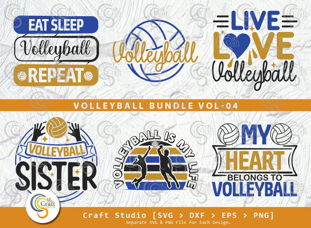 Volleyball Bundle Vol-04 SVG, Live Love Volleyball, Volleyball Sister, Volleyball is my Life, Eat Sleep Volleyball Repeat, Volleyball Quote SVG ETC Craft 