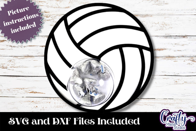 Volleyball Candy Dome Holder, Sports Candy Ornament Svg SVG Crafty Mama Studios 