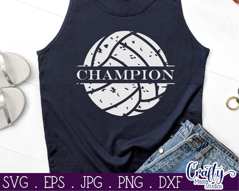 Volleyball - Champion Svg - Grunge SVG Crafty Mama Studios 